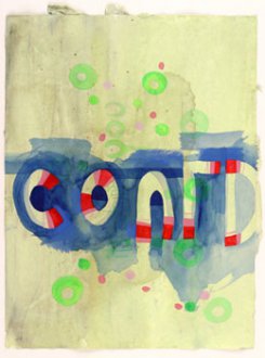 watercolor of letters and colorful background