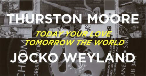 black and white background with white and yellow lettering