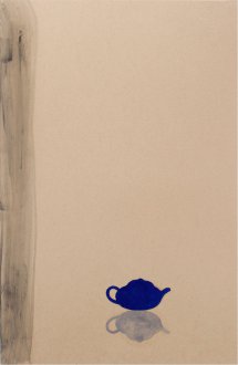 teapot on tan background