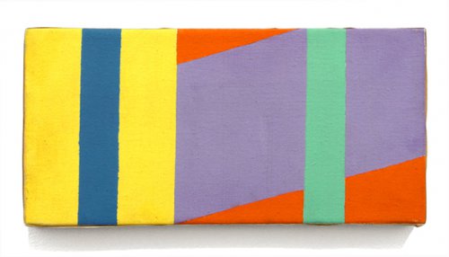 striped abstract painting with diagonals