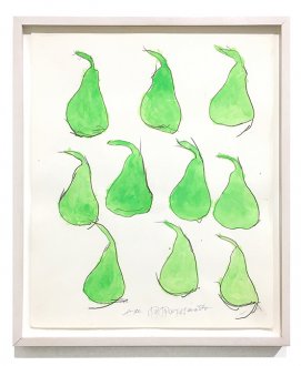 green pears watercolor