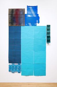 wall collage lots of blue