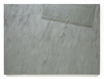 silver painting with window shade